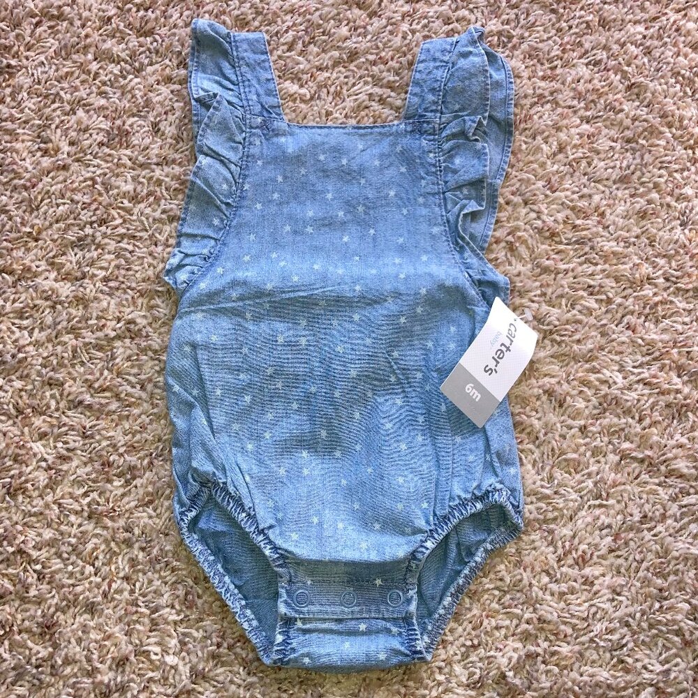 Carters Denim Romper Size 6mo NWT